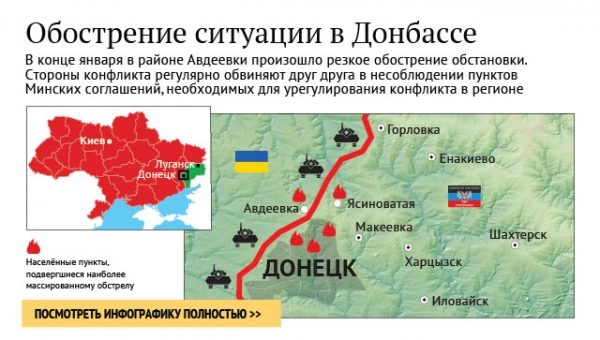 В ДНР назвали “вбросом” данные Киева об обстреле Авдеевки