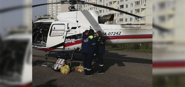 К годовалому ребенку с тяжелым ожогом в Солнечногорск бригада медиков прилетела на вертолете
