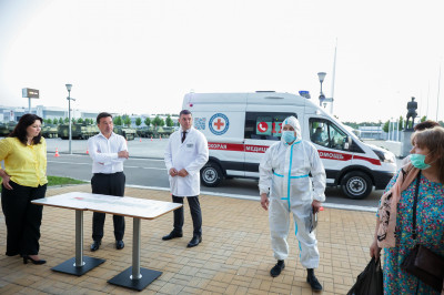 Губернатор проверил работу временного госпиталя для лечения Covid-пациентов в парке «Патриот»